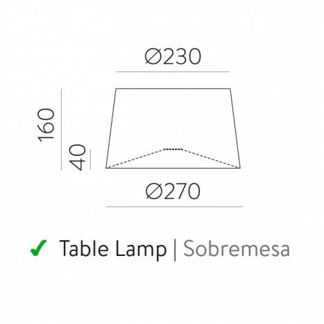 Pantalla tela Conica Ø27cm blanco - ACB