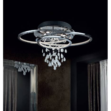 SCHULLER Bruma ceiling lamp Led chrome and glass