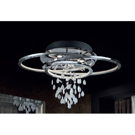SCHULLER Bruma ceiling lamp Led chrome and glass