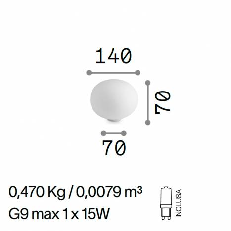 IDEAL LUX Smarties TL E27 glass table lamp