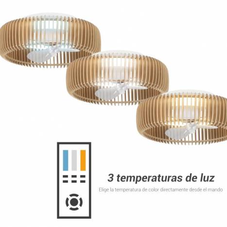 Ventilador de techo Daya DC LED Ø57cm madera - Sulion