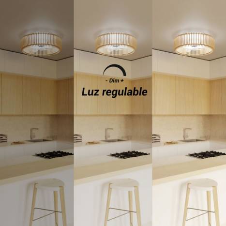 Ventilador de techo Daya DC LED Ø57cm madera - Sulion