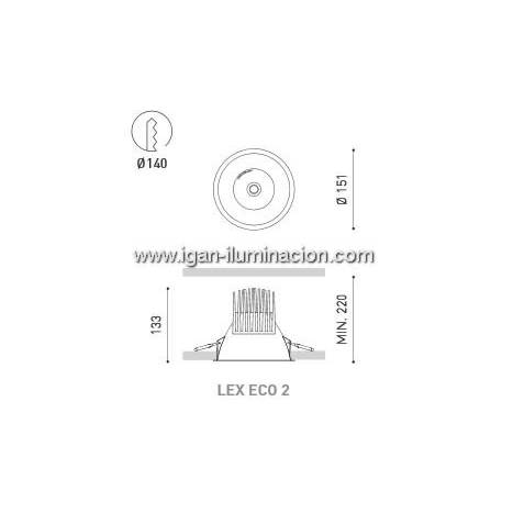 Foco empotrable Lex Eco 2 18w blanco - Arkoslight