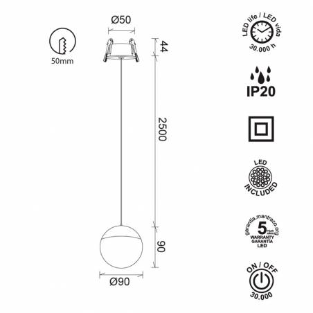 MANTRA Kilda LED 10w pendant lamp