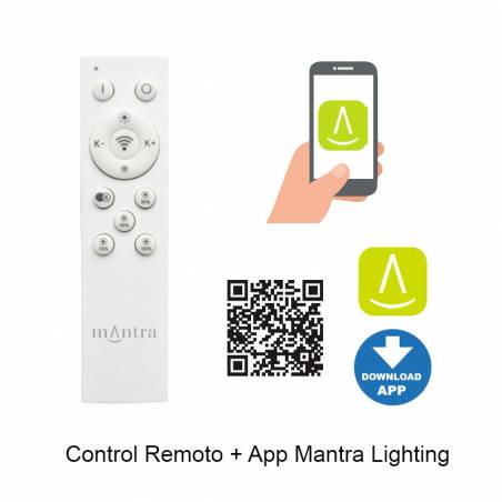 Plafón de techo Coin Square LED App + mando - Mantra