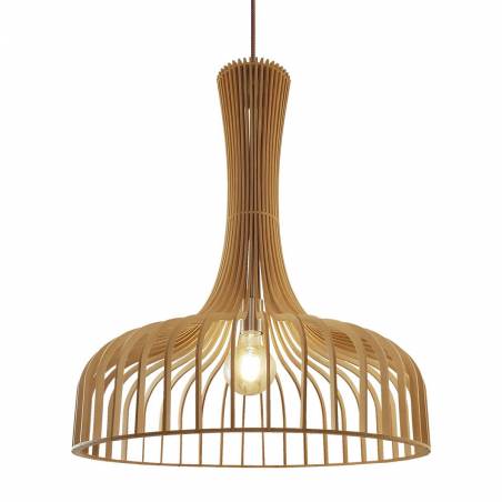 Lámpara colgante Azahar 1L E27 madera - Ineslam