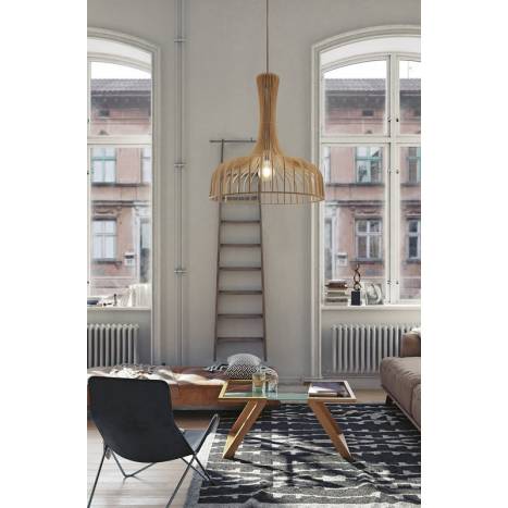 Lámpara colgante Azahar 1L E27 madera - Ineslam