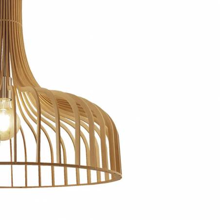 Lámpara colgante Azahar 1L E27 madera - Ineslam