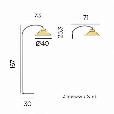 Lámpara de pie Niza 165cm LED sin cables - Newgarden