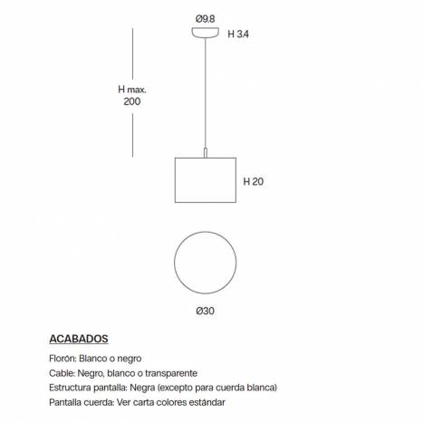 OLE Senia 1L E27 pendant lamp cord