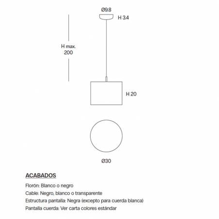 OLE Senia 1L E27 pendant lamp cord