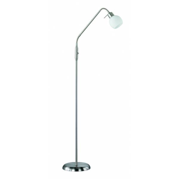 TRIO Ballu floor lamp 1L LED nickel and glass