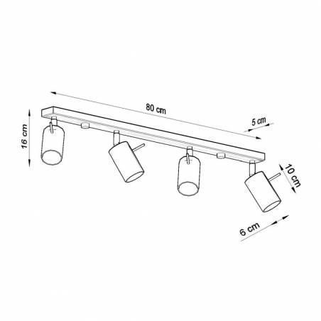 Regleta de focos Ring 4L GU10 80cm - Sollux