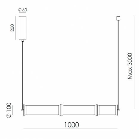 Lámpara colgante Canna LED 30w regulable - Aromas