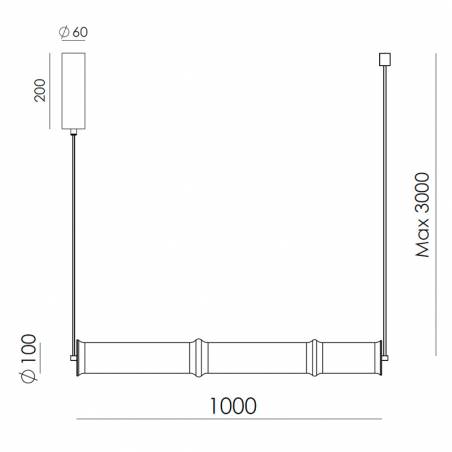 Lámpara colgante Canna LED 30w regulable - Aromas