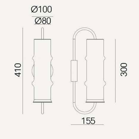 Aplique de pared Canna LED 12w regulable - Aromas