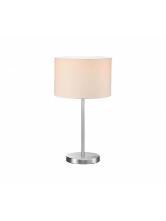 Trio Texti table lamp 1L nickel and white