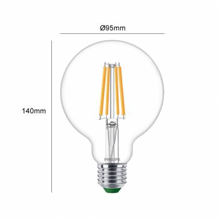 PHILIPS Globe UltraEfficient bulb 4w G95 E27 840lm
