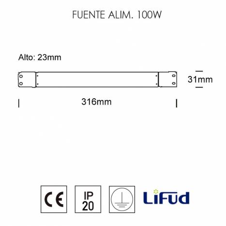 Fuente alimentación Lifud LF-GHY100H24 On-Off 100w 24v