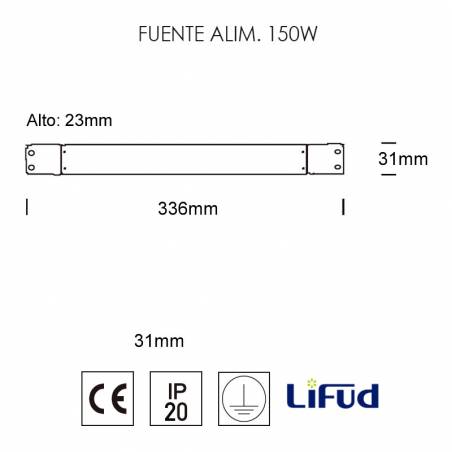 Fuente alimentación Lifud LF-GHY150H24 On-Off 150w 24v