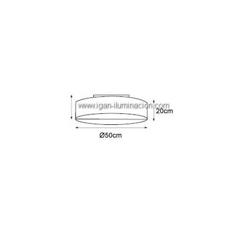 Plafon de techo Texti 3 luces tela negra de Trio