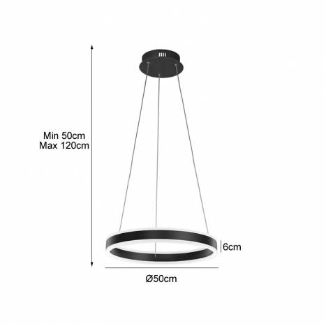 Lámpara colgante Helia LED negro - Schuller