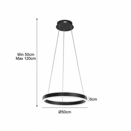Lámpara colgante Helia LED negro - Schuller