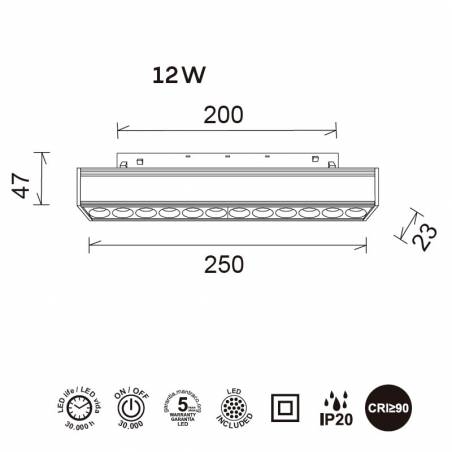 Foco carril Magneto lineal 48V LED magnético - Mantra