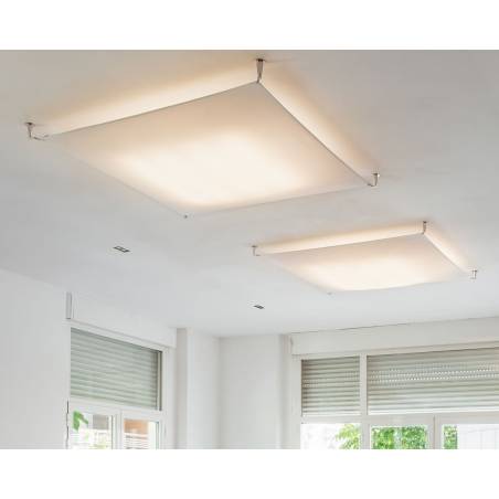 Lámpara Veroca LED tela blanco - Blux