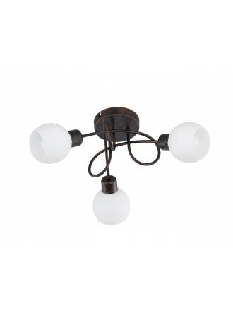Trio Ballox ceiling lamp 3L LED oxide and glass