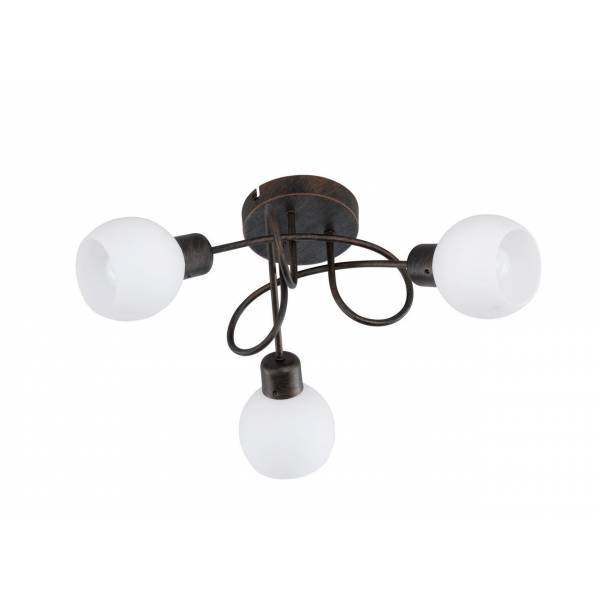 Trio Ballox ceiling lamp 3L LED oxide and glass
