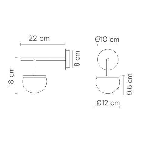 Aplique de pared Roi G9 brazo cristal - Robin