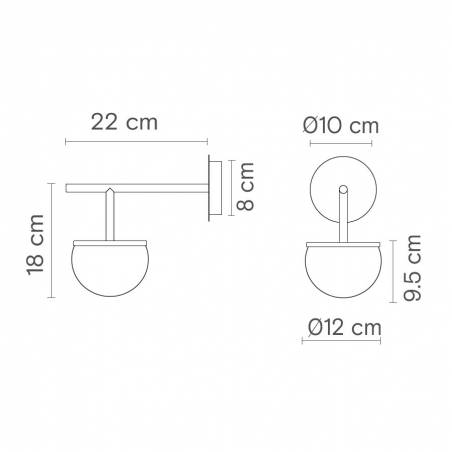 Aplique de pared Roi G9 brazo cristal - Robin
