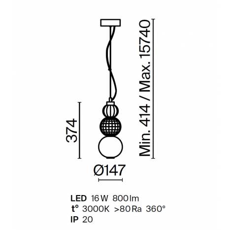 Lámpara colgante Collar LED 37cm - Maytoni
