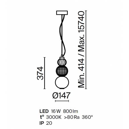 Lámpara colgante Collar LED 37cm - Maytoni