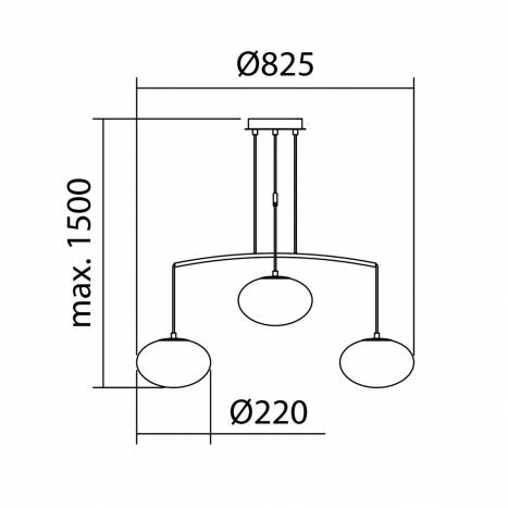 Lámpara colgante Press 4L E27 cristal - MDC