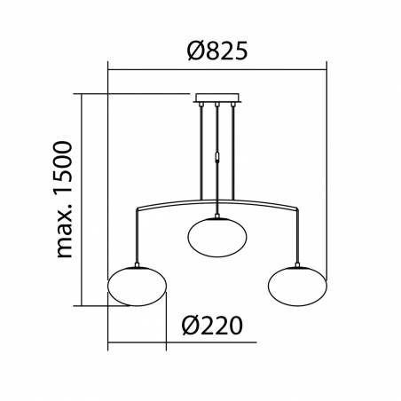 Lámpara colgante Press 4L E27 cristal - MDC
