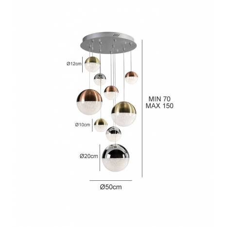 Lámpara colgante Sphere 9L LED App Dimmable - Schuller