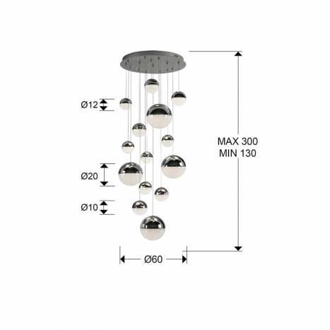 Lámpara colgante Sphere 14L LED App dimmable - Schuller
