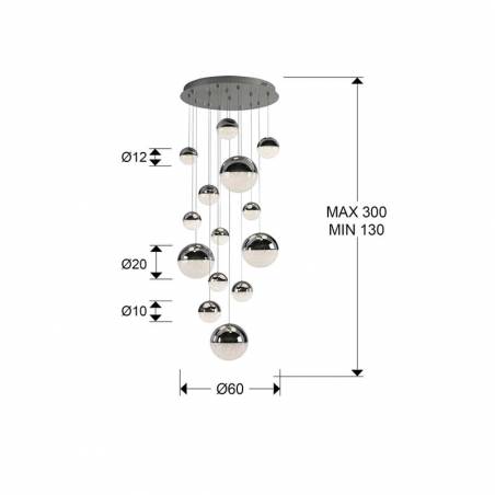 Lámpara colgante Sphere 14L LED App dimmable - Schuller