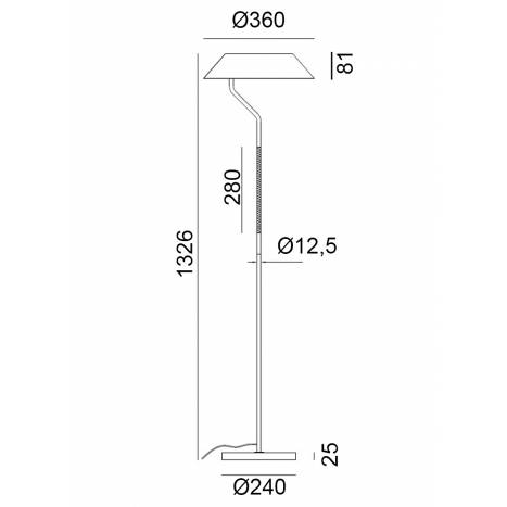 Lámpara de pie Aider E27 LED regulable - Aromas