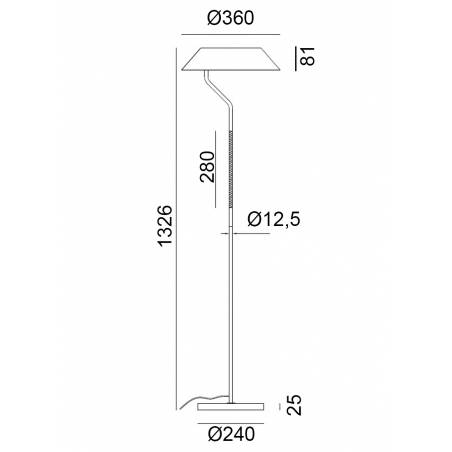 Lámpara de pie Aider E27 LED regulable - Aromas