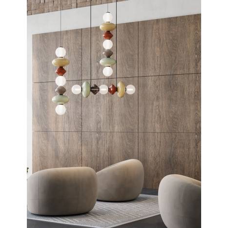Lámpara colgante Mapi LED Vertical 117cm vidrio - Aromas