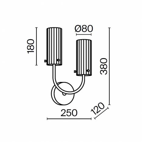 Aplique de pared Arco 2L G9 latón - Maytoni