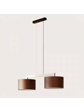 Lámpara colgante Rems 2L E27 80cm cuero - Aromas