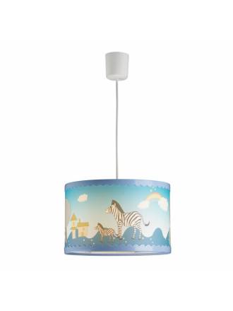 Lámpara colgante Noah 1L E27 azul - Cristalrecord