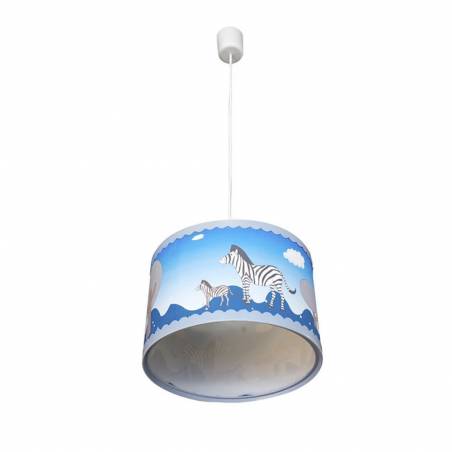 Lámpara colgante Noah 1L E27 azul - Cristalrecord