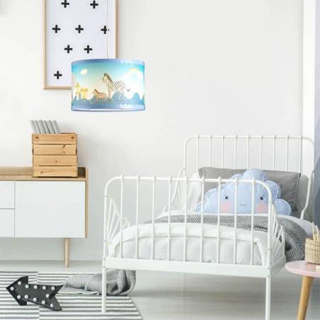 Lámpara colgante Noah 1L E27 azul - Cristalrecord