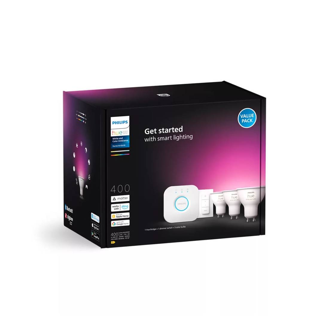 PHILIPS Starter kit Hue bulbs GU10 White and Color Ambiance