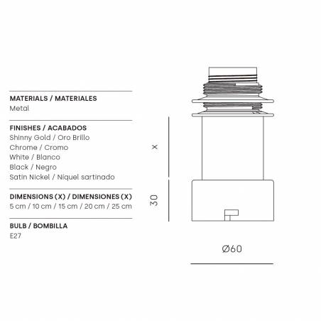 Soporte aplique A1053 E27 - Aromas